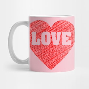 Love Heart Scribble Mug